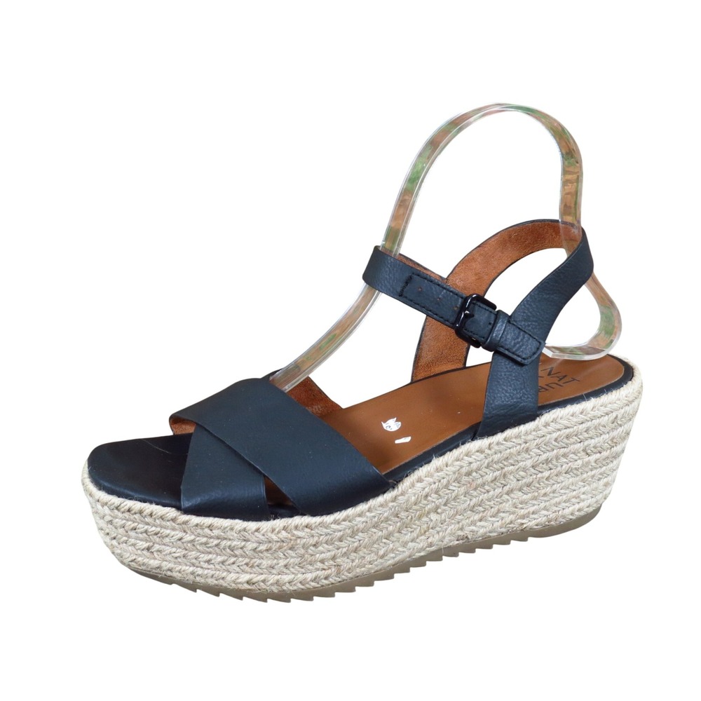 Naturalizer Oceanna Womens Wedge Sandals Size 8 Summer Espadrilles Black